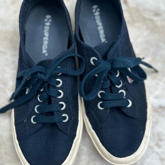 SUPERGA COTU Classic Navy Canvas US 7.5 Wide/EU 38 - Picture 2 of 7